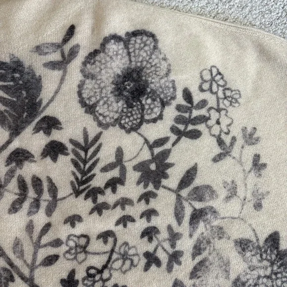 Anthropologie The Alani Cashmere Pilcro Mock-neck Sweater Beige Floral Large - Picture 5 of 16